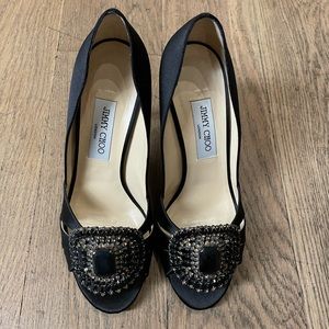 Jimmy Choo sparkly satin heels